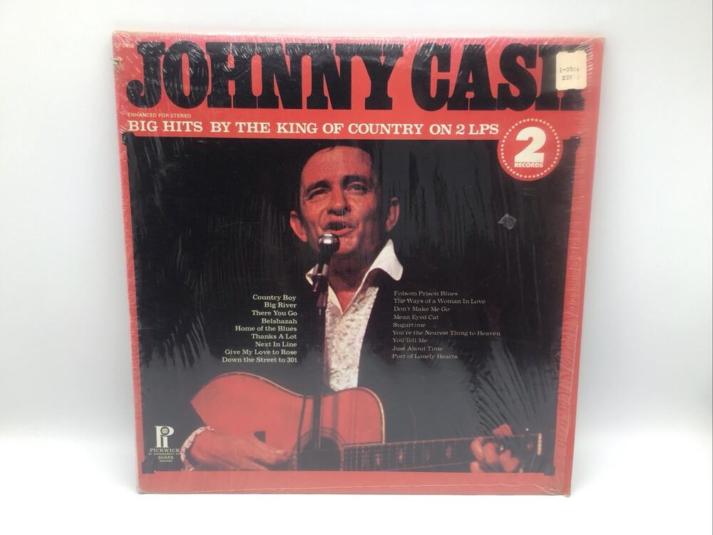 Johnny Cash Big Hits By The King Of Country 2 LP Vinyl Set Pickwick In Shrink